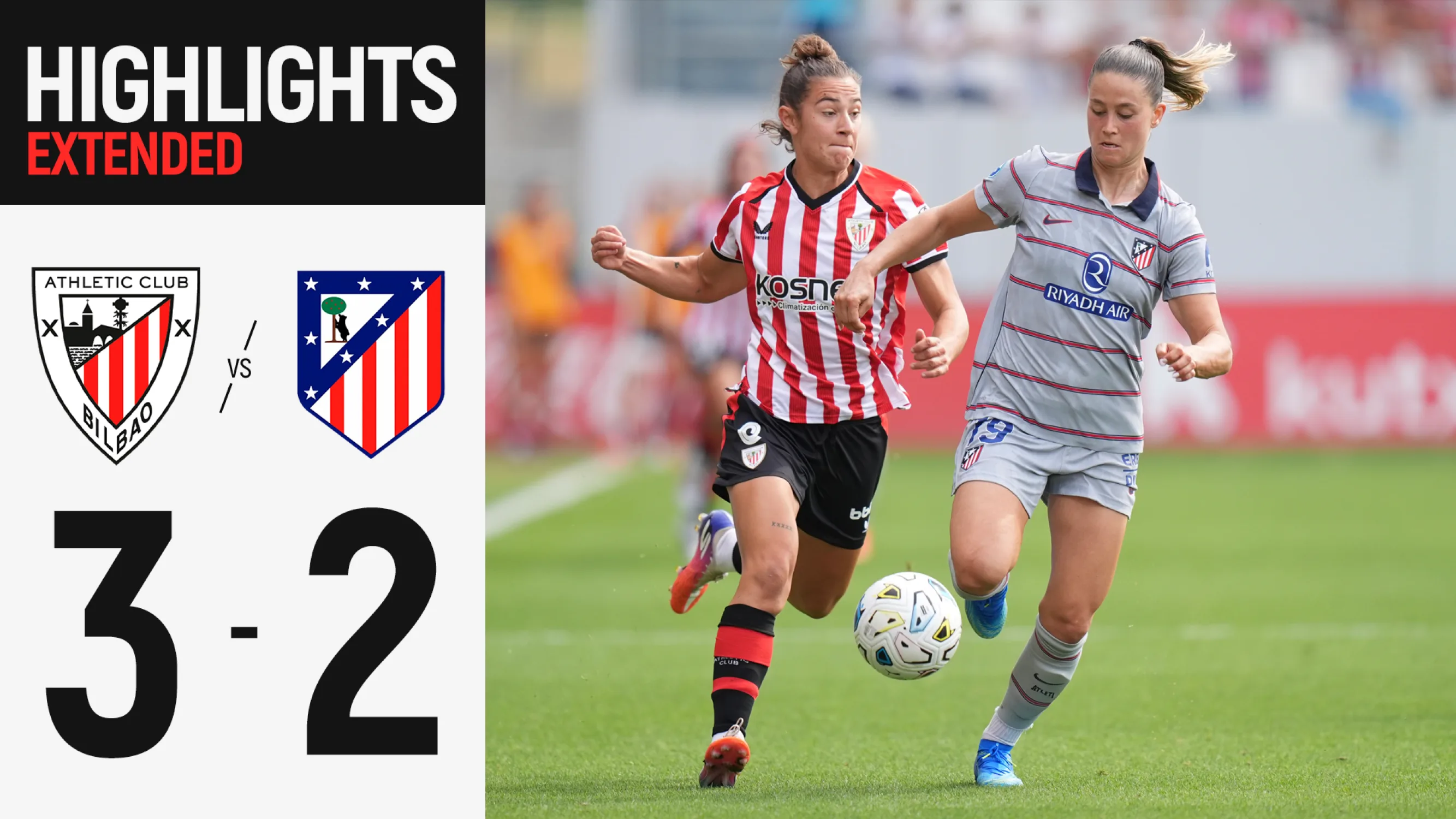 Resumen extendido. Athletic Club 3-2 Atlético de Madrid | J5 Liga F 26/27