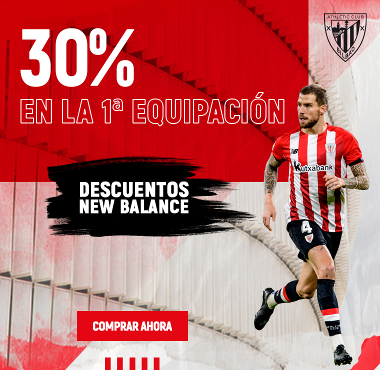 Banner de tienda Athletic Club. Descuentos New Balance 30