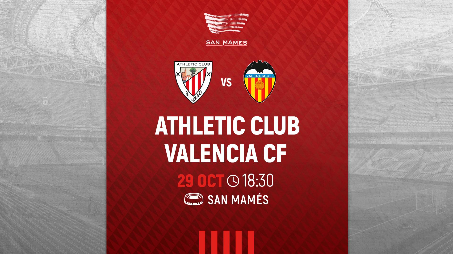 Tickets on general sale for Athletic Club vs Valencia CF