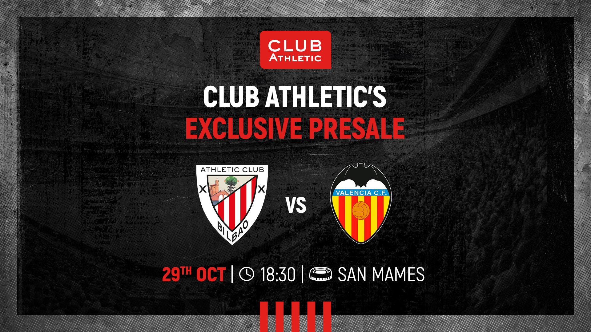 Tickets on general sale for Athletic Club vs Valencia CF