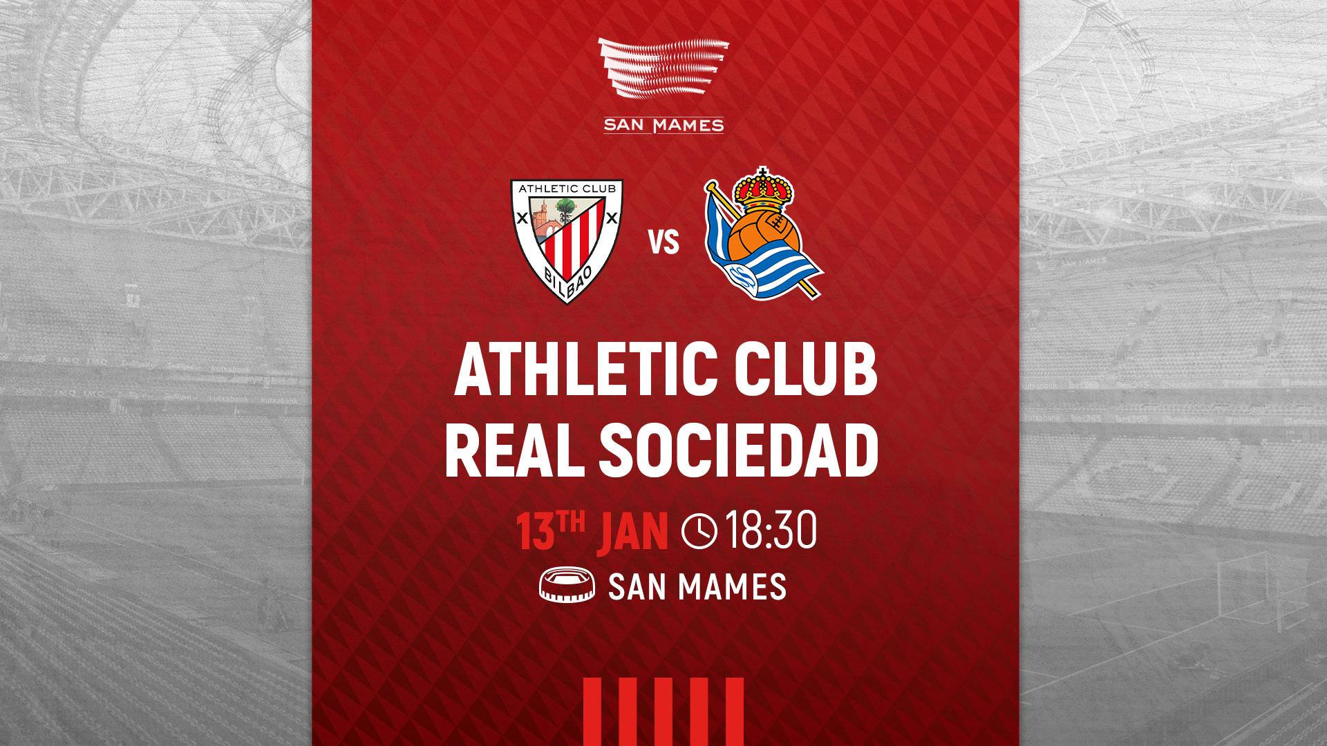 Tickets on general sale for Athletic Club vs Real Sociedad | Athletic ...