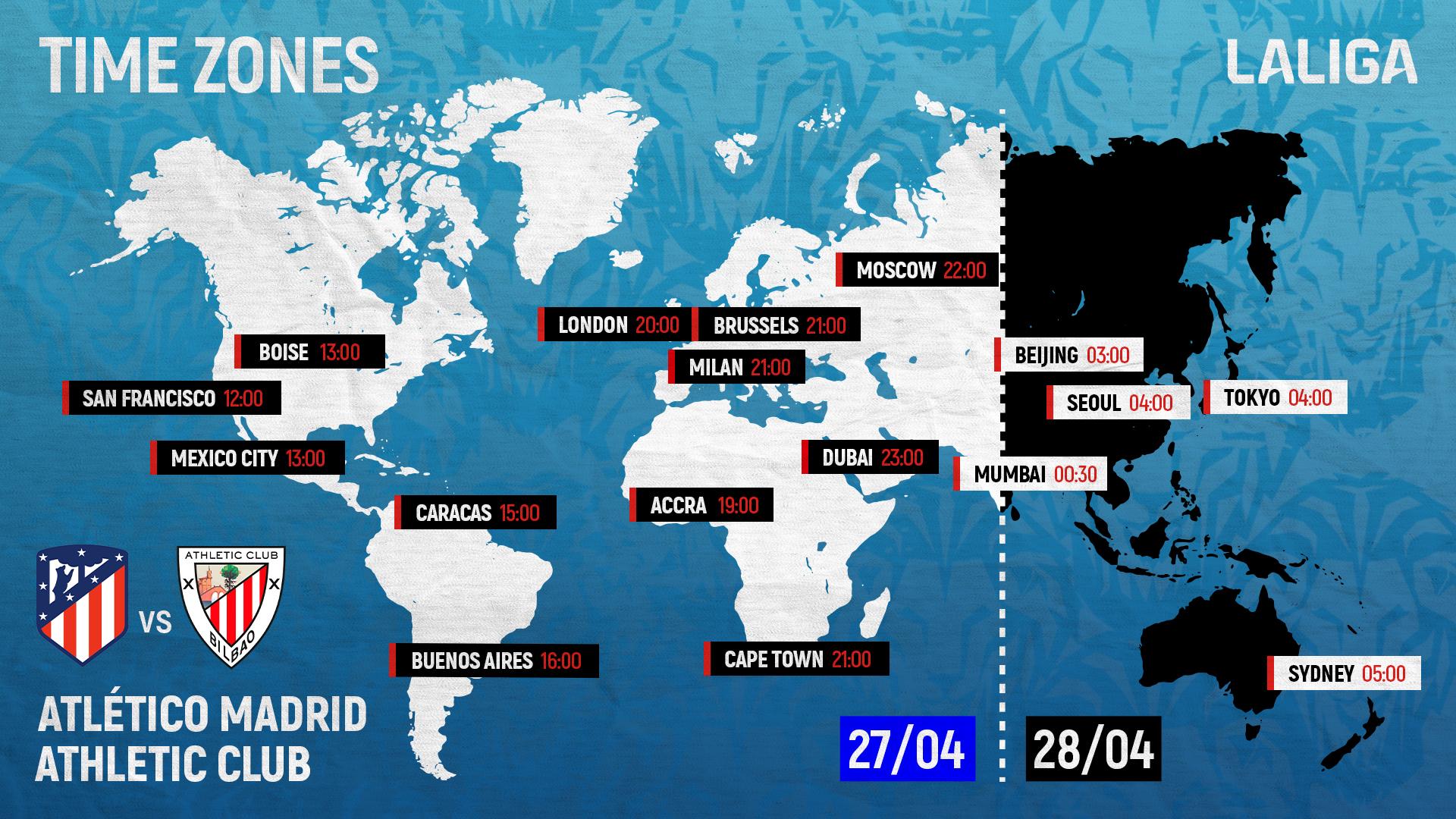 Global kick-off times: Atletico Madrid vs Athletic I LaLiga MD33